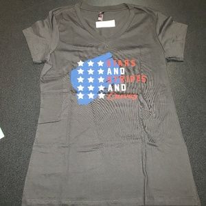 Gray Workout Tee Stars N‎ Stripes
